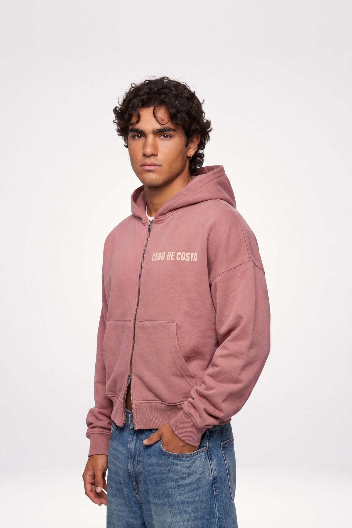 SUDADERA ROSA/CREMA "PORTUGAL ERICEIRA" CREMALLERA CORTA – foto 5