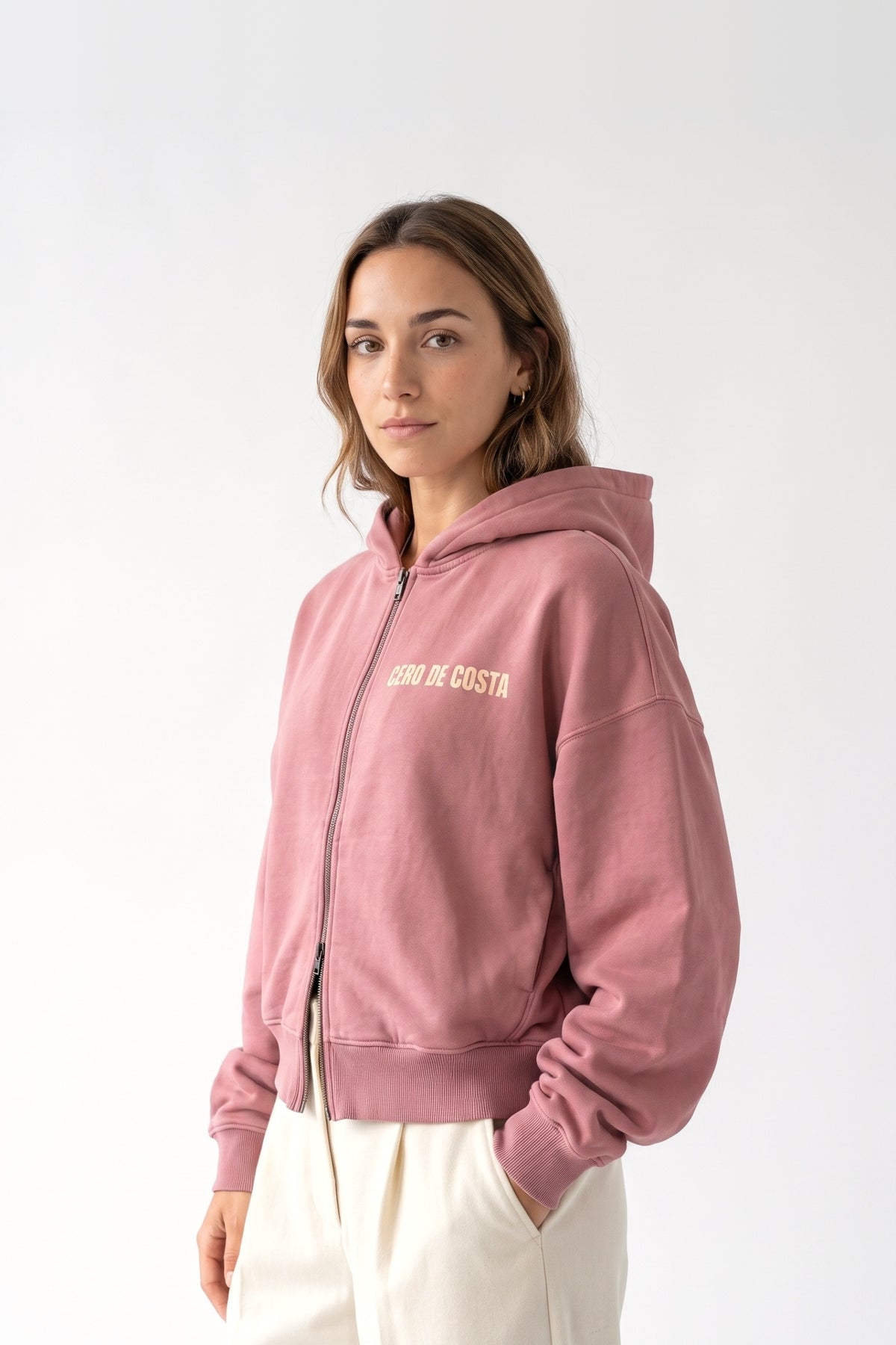 SUDADERA ROSA/CREMA "PORTUGAL ERICEIRA" CREMALLERA CORTA – foto 6