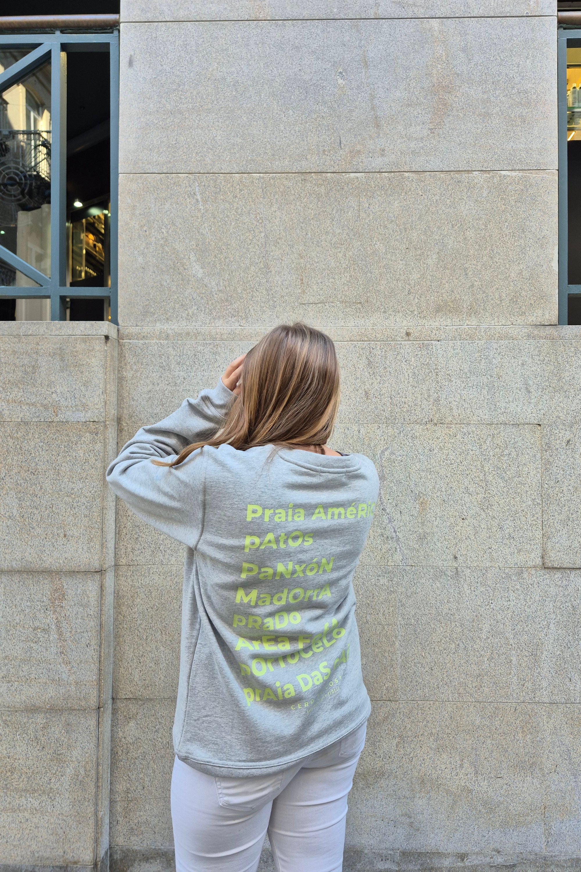 SUDADERA "PANXÓN" GRIS/VERDE MANZANA