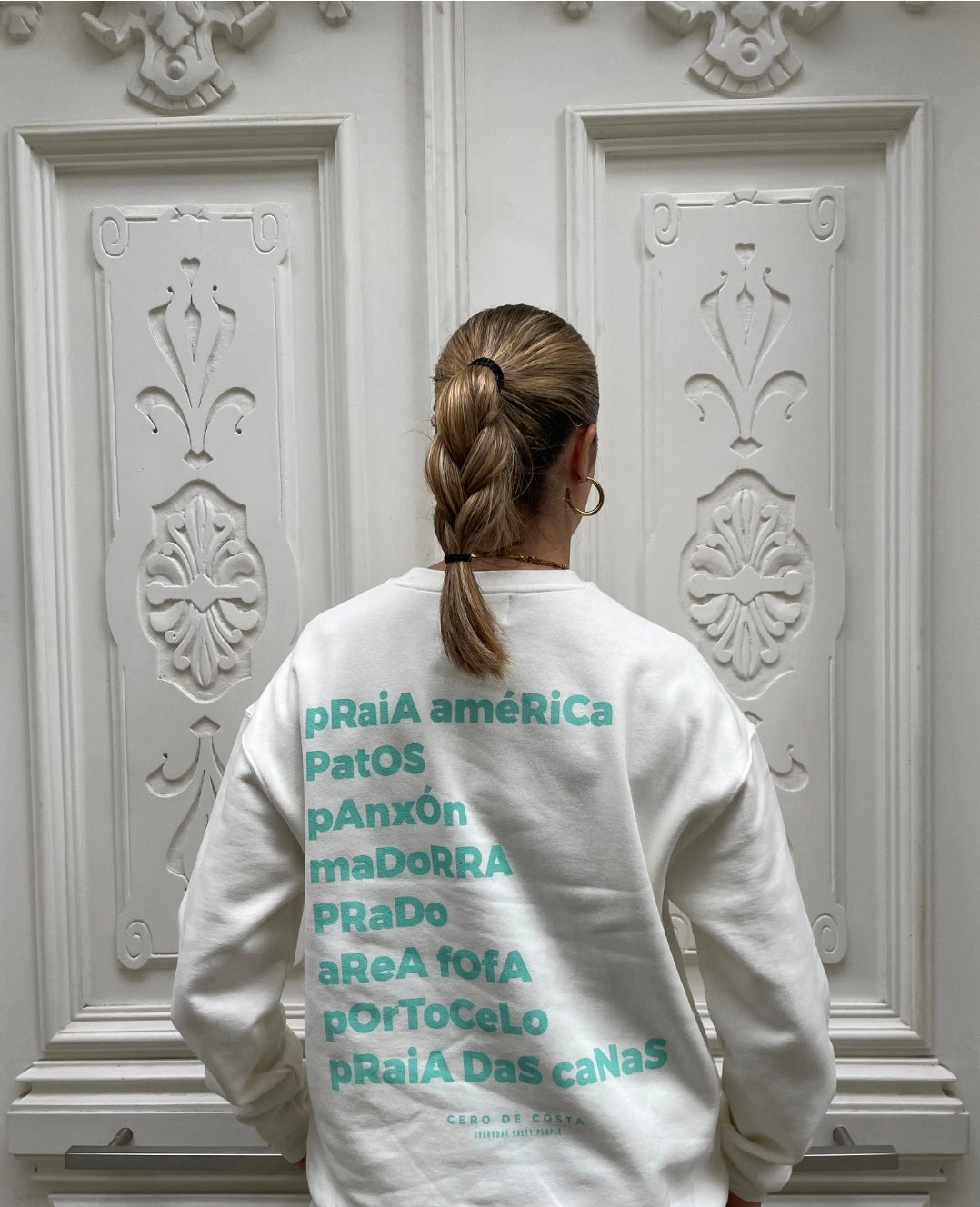 SUDADERA "PANXÓN" BLANCO/VERDE AGUA