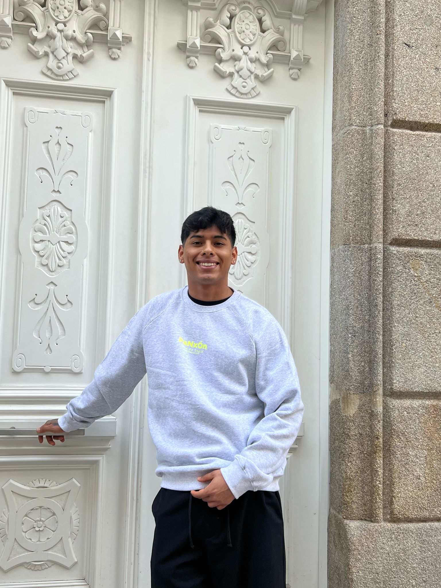 SUDADERA GRIS/FLÚOR "PANXÓN"