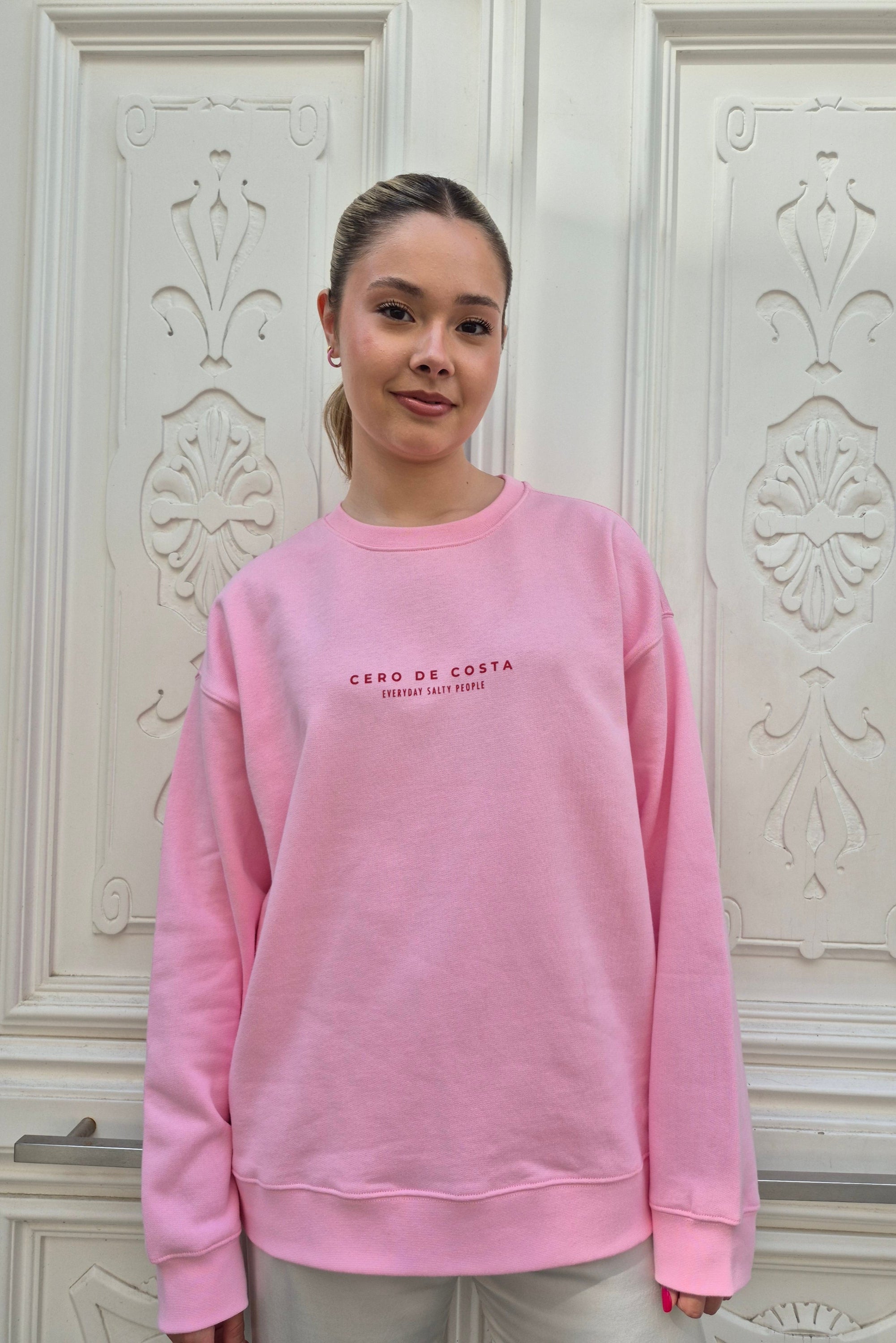 SUDADERA ROSA/ROJO "PONTEVEDRA CERO DE COSTA"