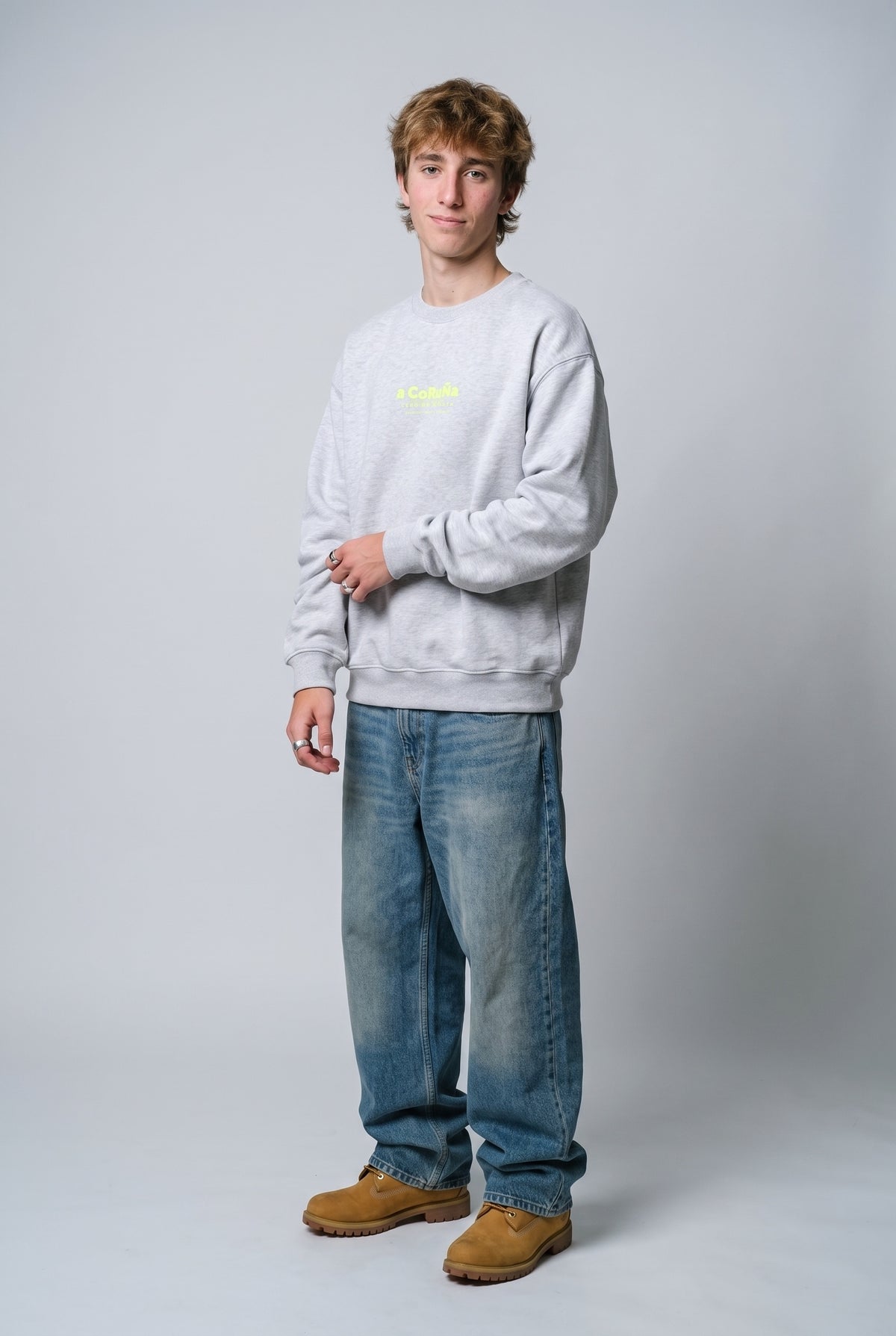 SUDADERA GRIS/FLÚOR "A CORUÑA" – foto 6