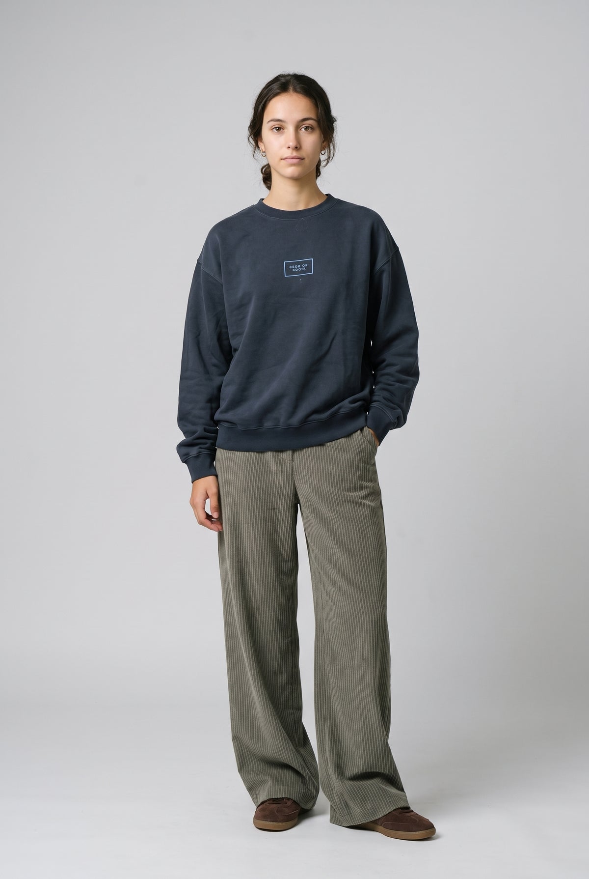 SUDADERA ANTRACITA/CELESTE "CDC GRANDE" LOGO – foto 4