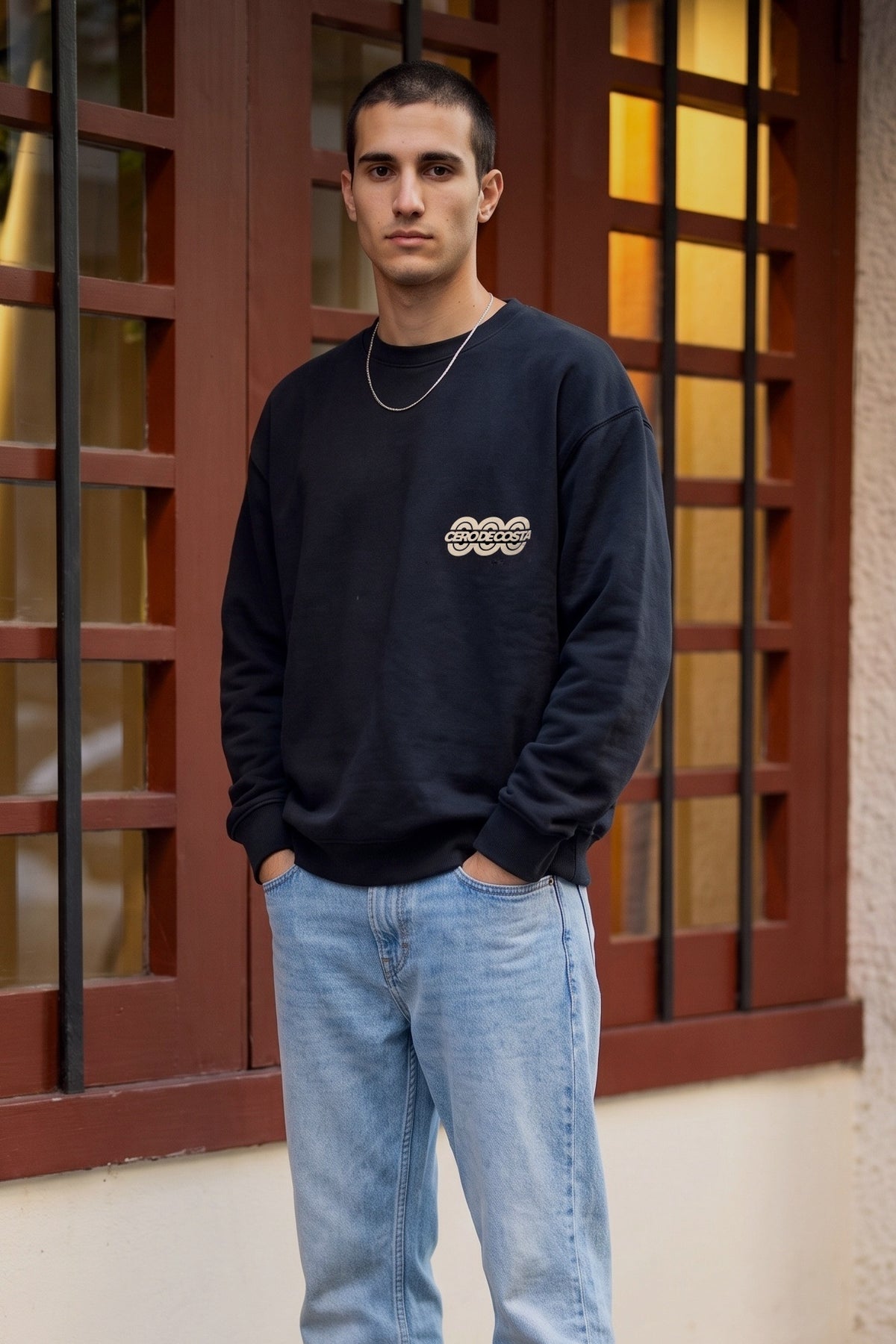 SWEATSHIRT ANTRACITE/BEGE "TOUR LOGO"