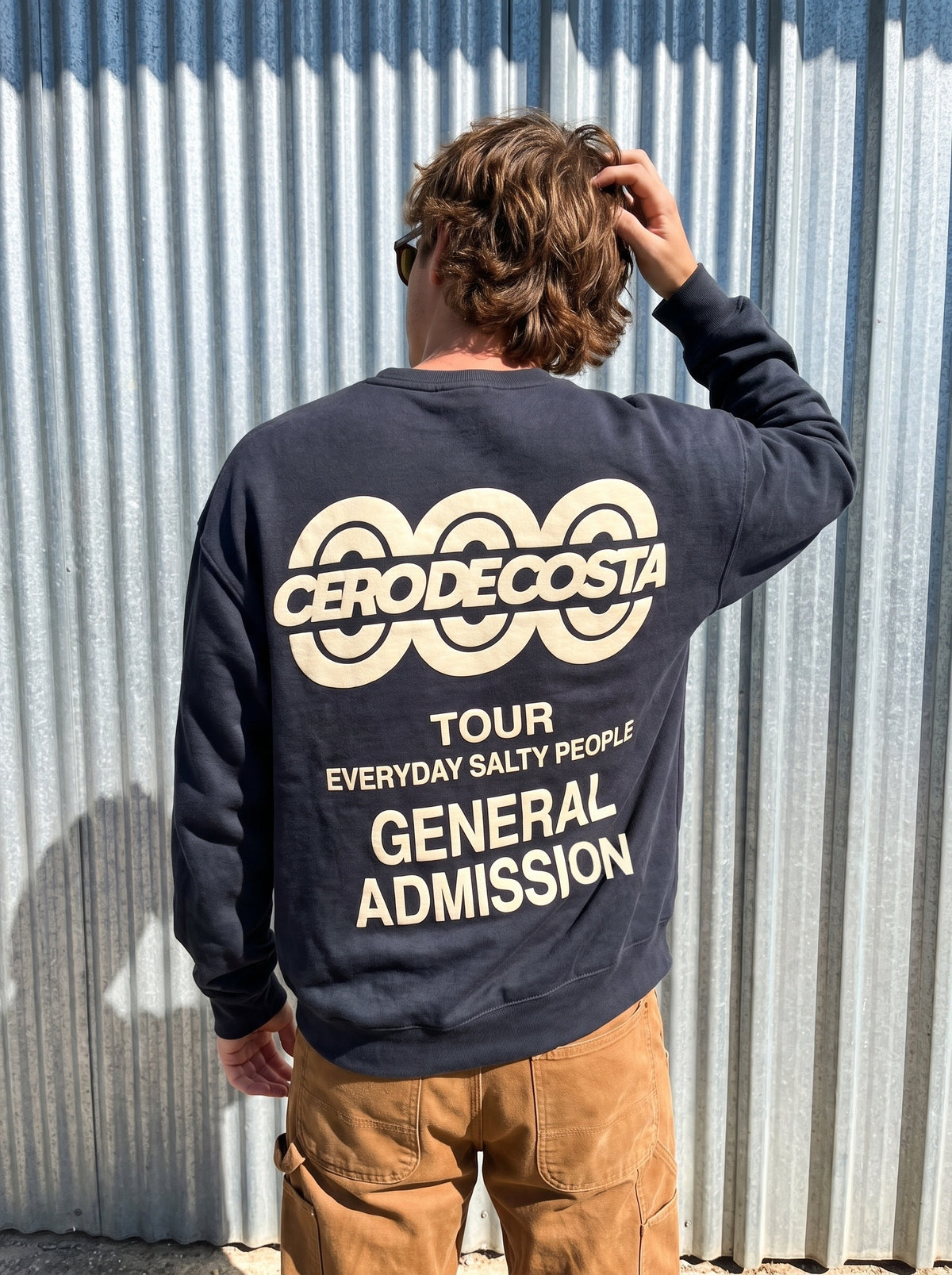 SWEATSHIRT ANTRACITE/BEGE "TOUR LOGO"