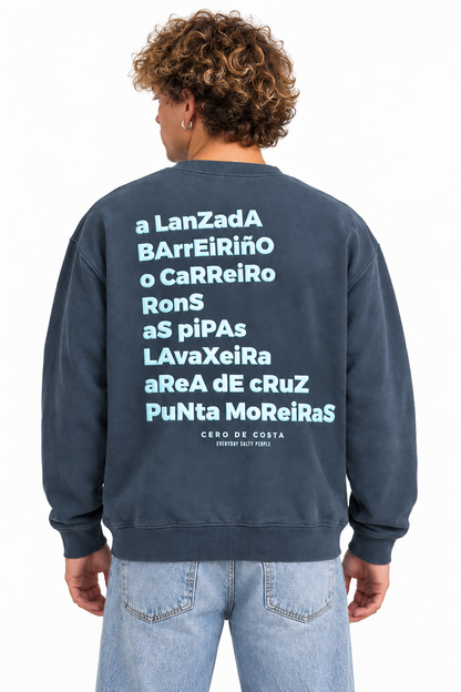 SUDADERA ANTRACITA/CELESTE "O GROVE"